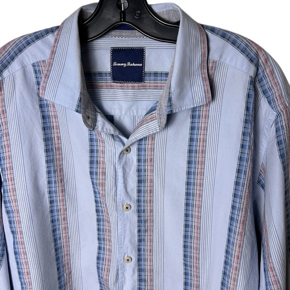 Tommy Bahama men XL shirt,cotton 77,silk (23) long sleeve,checkered,striped - Picture 4 of 16